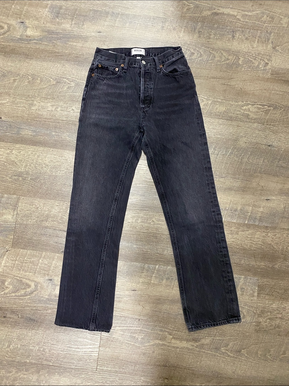Agolde Black Straight-Leg Jeans